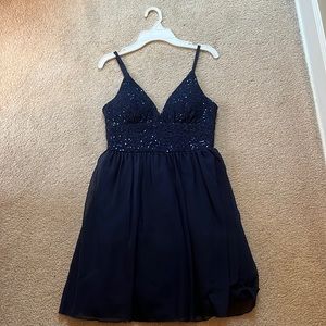 Navy with sequin dress